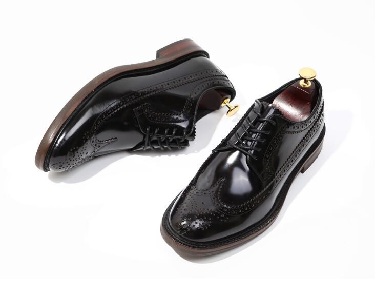 Brand Italian Mens Leather Shoes Flats Footwear Black Slip On Dress Shoes