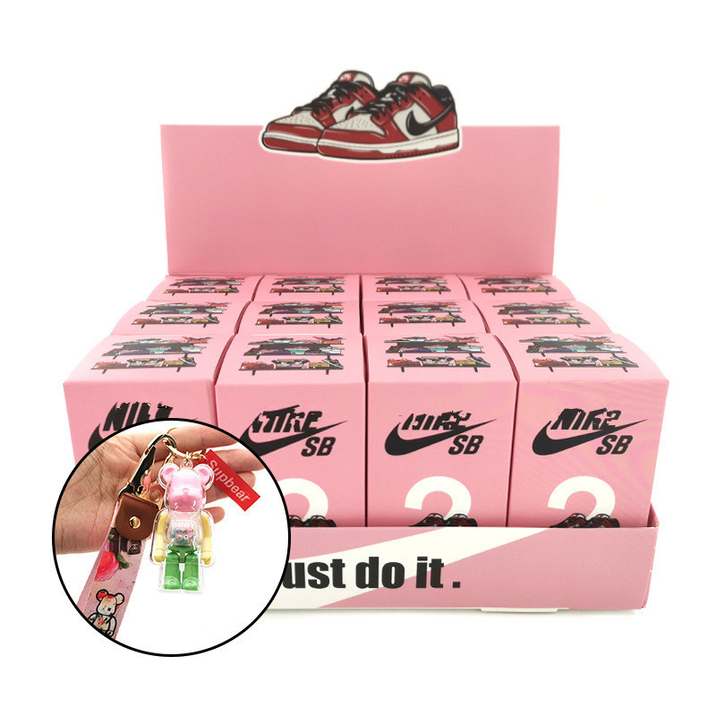 Hot Selling Surprise Blind Box Fancy Packaging Keychain AJ Shoe Mold and Transparent Acrylic Boxes series theme 12 pairs