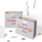 Customized White Card Reusable Paper Bag Banquet Birthday Gift Paper Color