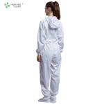 Conductive Fiber Non Static Clothing ESD With Hood Boots For Class 100 Clean