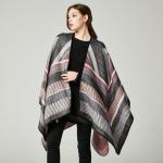 New European and American imitation cashmere cloak big frame jacquard open fork