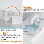 3-Layers Plastic Portable Storage Box,Household Plastic Craft Supply Box With