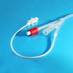 Temperature Sensor 3 Way Silicone 20 22Fr Medical Foley Catheter With Balloon