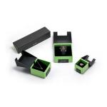 Green And Black Custom Jewelry Packaging / Special Shape Watch Storage Box