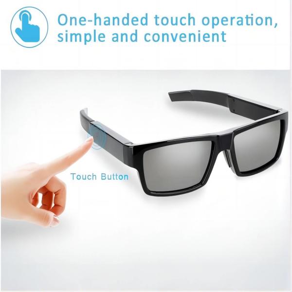 1080P Body Worn Camera Hidden Video Glasses 80° Angle For Motorcycling Trekking