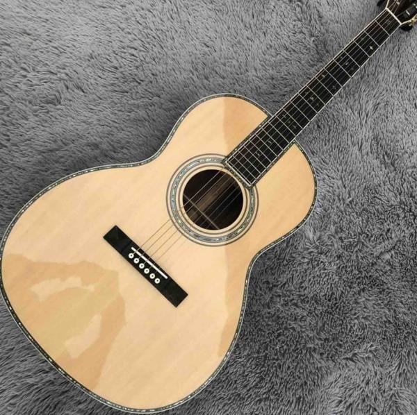 OEM custom acoustic guitar OOO body shape Guitar solid Cedar top real abalone