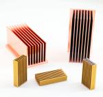 Gold Extruded Skived Fin Heat Sink Aluminum Profiles 50 X 20 Mm Copper Pin