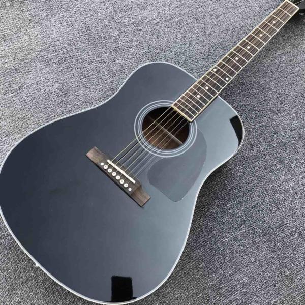 41" All Black color acoustic guitar,Rosewood fingerboard,handmade Solid spruce