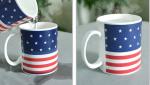Stoneware Eco Friendly Mugs American flag Heat Sensitive Color Changing Cup