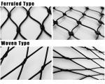 Knotted Type SS316 With Black Oxide Finished Wire Rope Mesh Fencing