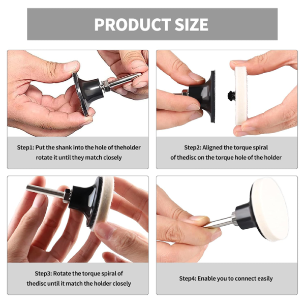 2 Inch Compressed Wool Fabric Quick Change Disc Roll Lock Surface Conditioning Buffing Pads for Polishing and Buffing Projects