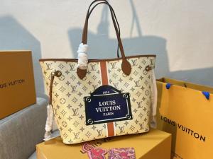 Wholesale Womens Louis Vuitton Preloved Branded Bag Neverfull Monogram Beige Handbag from china suppliers