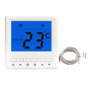 Wholesale Blue Backlight Ventilator Digital Home Thermostat FCU Non Programmable Button from china suppliers