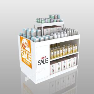Wholesale Customizable Skincare Display Rack White Wooden Universal Promotion Stand For Skincare Store Interior Design from china suppliers