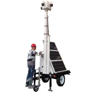Wholesale Customized Color Solar Security Surveillance 3*100 Wattage Solar Panels Small Trailer For Enterprise Park Monitoring from china suppliers
