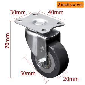 Wholesale 40kg 2 Inch 50mm Mini Caster Wheels TPU Tiny Small Casters 262P-76 from china suppliers