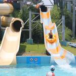 Customized Splash Pad Fiberglass Waterslides Playground Slide For Pool