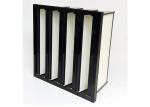 Compact Glass Fiber Filter Paper Box Type With Plastic Frame Ventilation V Bank