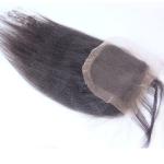 Smooth Malaysian Human Hair Kinky Straight Swiss Lace Closure No Shedding