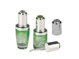 Wholesale CL-D436 20/410 plastic push button glass dropper pipettes, metalized press button dropper from china suppliers