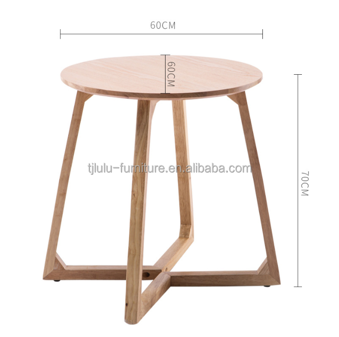 Cross-Legs Wood Coffee Table Side Table Modern Design Style in Burlywood/Walnut Color