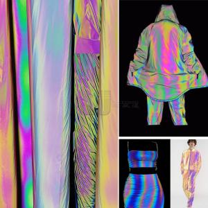 Wholesale 1.37m*100m Clothes Soft Rainbow Reflective Fabric from china suppliers