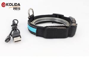 Wholesale Reflective Light Up Adjustable 3 Size USB Rechargeable LED Dog Collar from china suppliers