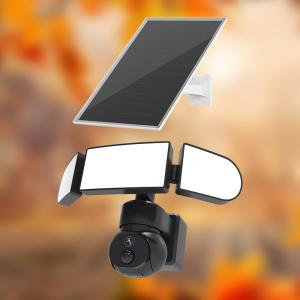 Wholesale 1500LM Floodlight 4G 5G Solar PTZ Camera With Color IR Night Vision from china suppliers
