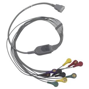 Wholesale BENEWARE Electrode Lead Cable Straight Holter 3ft ECG Machine Cable IEC Snap from china suppliers