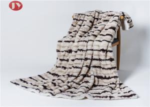 Wholesale Animal Print Stripe Mink Fur Plush Fur Blanket Rectangular Keeping Warm from china suppliers