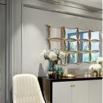 5 Star Hotel Light Luxury Style Metal Frame Wall Decorative Artistic Mirror