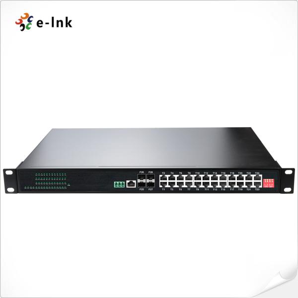 Rackmount L2+ Industrial Ethernet Media Converter 24 Port 10/100/1000T + 4 Port