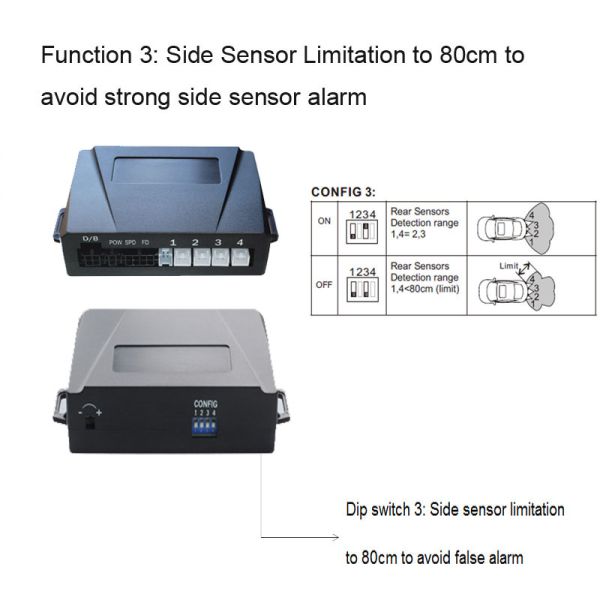 Car Reversing Parking Aid System with Front Rear Display and 8 Sensors