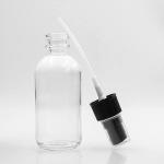 Liquid 120ml Clear Boston Glass Bottles With Pump Spray