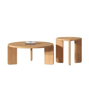 Wholesale OEM Service Accepted Customize Modern Solid Wood Table Round Sets End Coffee Table Living Room Furniture Wooden Side Table from china suppliers