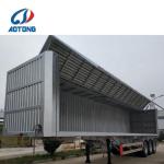 3 Axles Box Cargo Truck Wing Van Opening Semi Trailer with 500mm Hight and FUWA