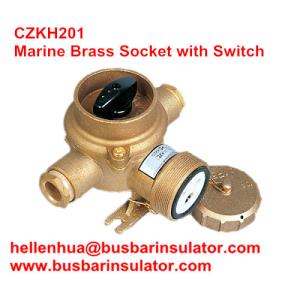 Wholesale 10A/16A marine brass socket with switch CZKH109 IP56 adopted standard DIN89263 from china suppliers