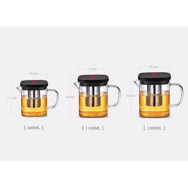 Creative Borosilicate Glass Teapot Square Glass Bubble 600ml 1100ml 1300ml