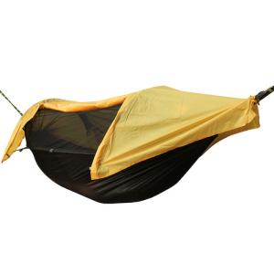 Wholesale 270*140CM Outdoor Yellow Waterproof 210T Polyester Portable Camping Tent 70D Ripstop Nylon Mosquito Net Hammock 2 In 1 from china suppliers