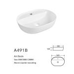 Concise Clear Counter Top Bathroom Sink High-Temperature Firing Wash Basin