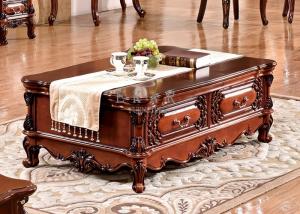 Wholesale classic 2 drawers wooden coffee table with storage from china suppliers