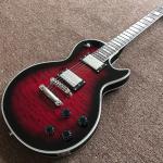 Chinese Electric Guitar with CHROME Hardware, Vintage red burst Quilted Maple