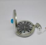 Classical Silver Pocket Watches For Men Quartz With Pendant Chain Fashion