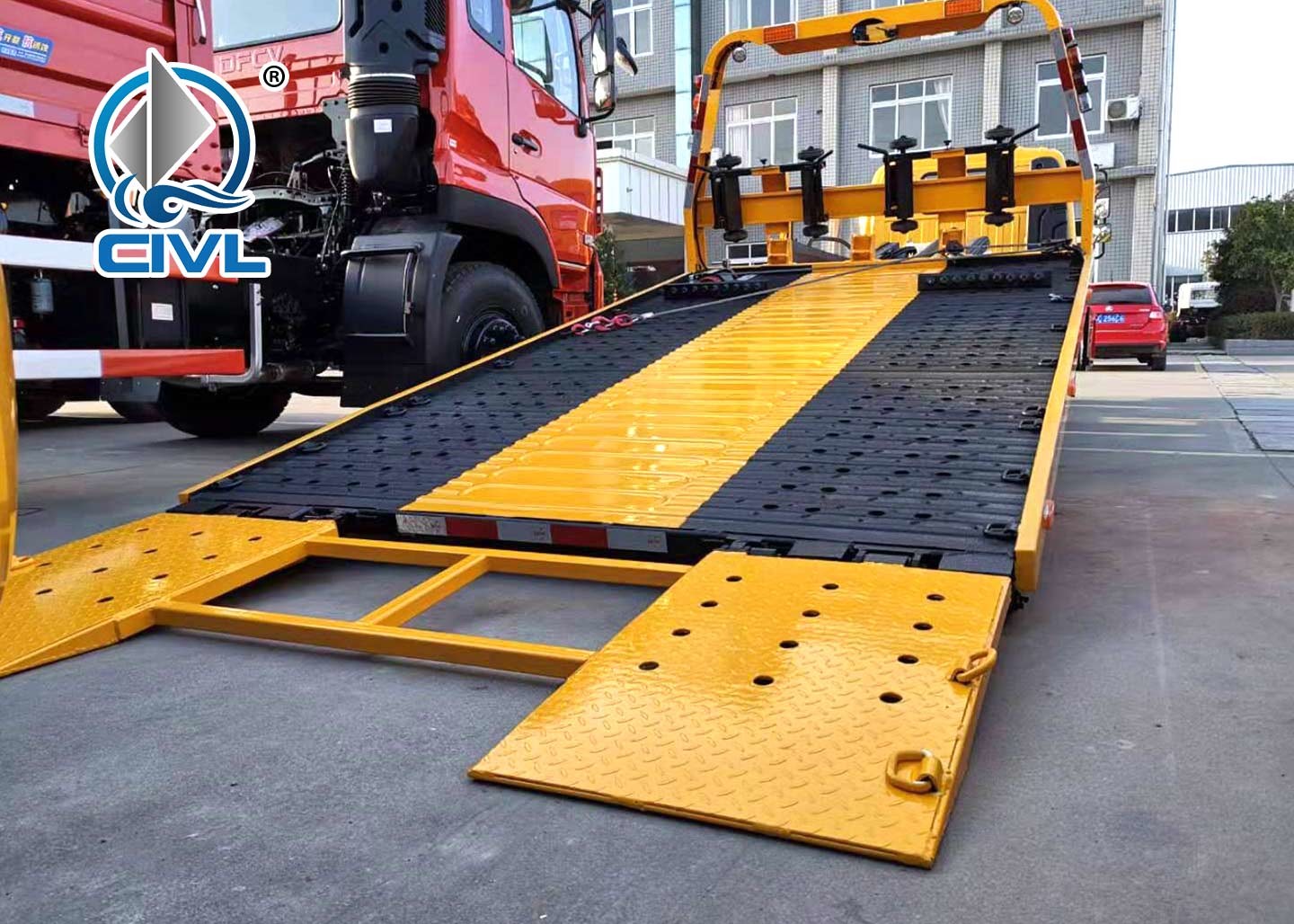 Flat Bed Diesel Engine Wrecker Tow Truck With Lifting Weight 465kgs , Loading 2tons