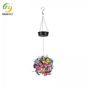 China Solar Garden Decorative Light Creative Iron Butterfly Ball Hanging Light Outdoor Garden Square Landscape Atmosphere Hang on sale