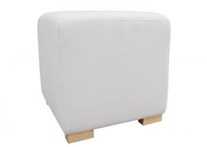 China Polyester Fabric Storage Foot Stool Beige Original Colour Square Foot Stool on sale
