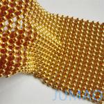 Decorative Golden Sequin Metal Mesh Drapery Curtain Wall Covers 4x6