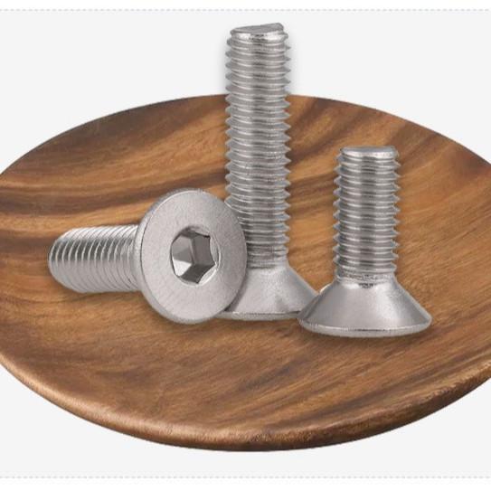 Sliver Finish DIN Standard A2 Stainless Steel Countersunk Head Bolts M2 M2.5 M3