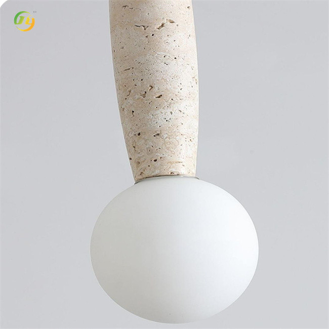 JYLIGHTING Yellow Travertine Light Luxury Single Head Natural Material Modern LED Chandeliers & Pendant Lights Indoor