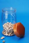 Food Storage Type PET Plastic Jars Round Shape Single Wall Colorful Cover